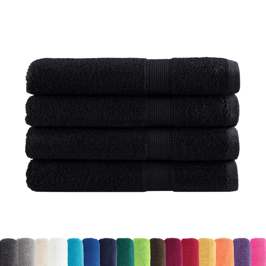 Premium Solund Towels, 4 Pcs., Black, 100X200 Cm, 600 G/Cm²
