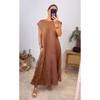 Damen Sommer Rundhals Ärmellos Plissiertes Maxikleid, Elegantes Lässiges Langes Kleid, Einfarbiges A-Linien-Kleid, Perfekt für Strand, Party oder Tägliches Tragen