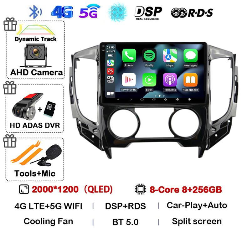 Android 14 Carplay Auto WIFI+4G Car Radio For Mitsubishi Pajero Sport 3 L200 2015-2019 Multimedia Video Player BT GPS Navigation