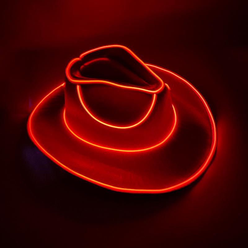 Iridescent LED Light-up Sequin Cowboy Hat for Christmas and Halloween Carnival