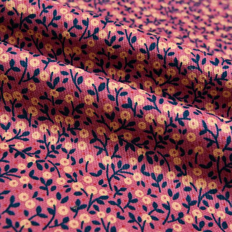 100*150cm Malá květinová tištěná látka Vintage Měkký manšestr na šití šatů, oděvů, ubrusu, tašky, dětského oblečení