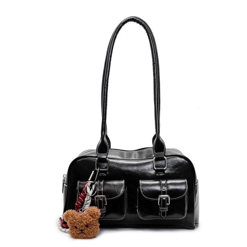 

Сумки сумки женские сумки 2025 новый корейская версия модная сумка через плечо ins интернет-знаменитость контрастный цвет универсальная сумка-подушка на плечо чёрный