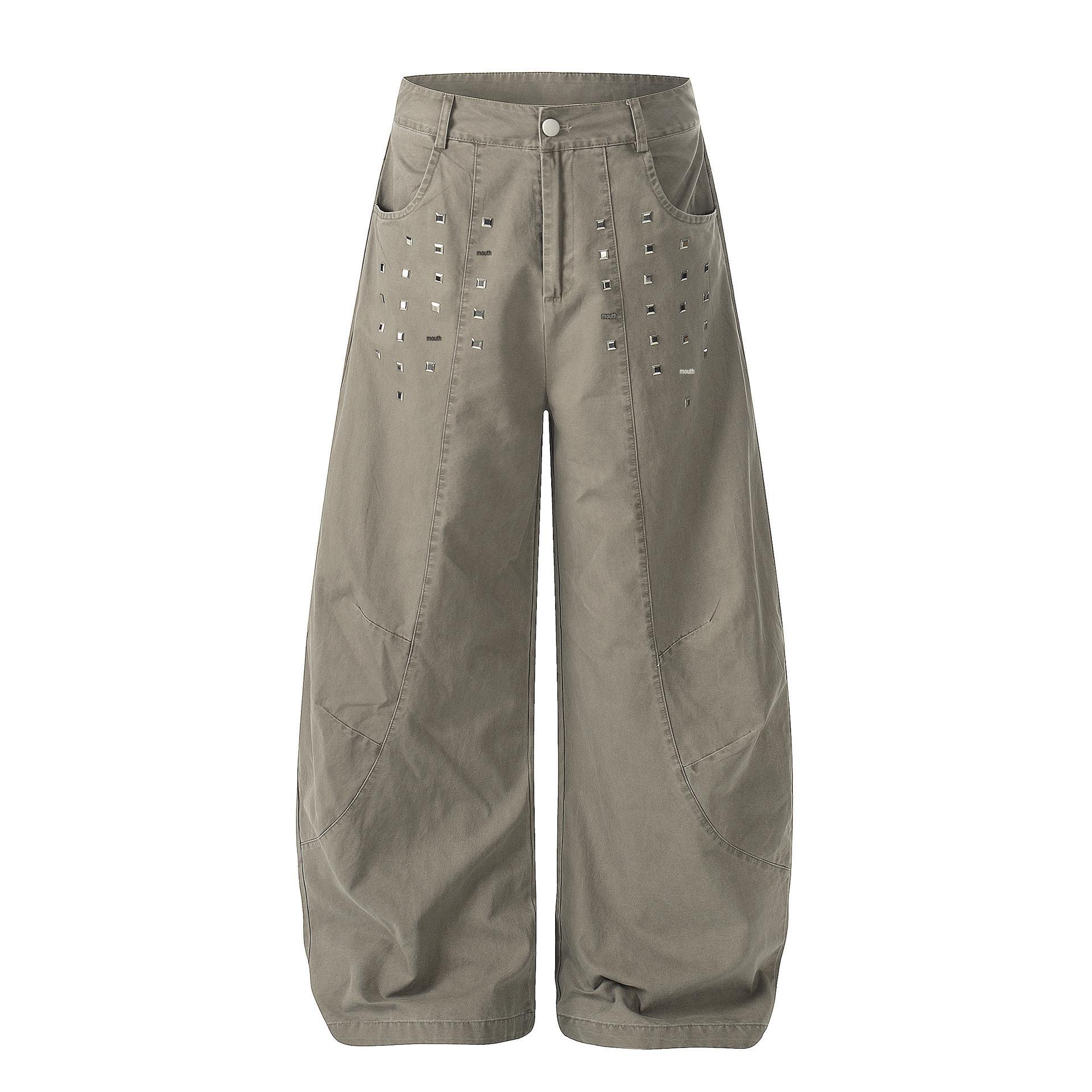 Guan Qu Spring 2026 Retro Rhinestone Pants for Women S