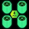 4Pcs Luminous Valve Caps Fluorescent Green Night Glowing Tire Decoration For Mercedes Benz W124 W126 W140 W168 W169 W176 W220 IK1