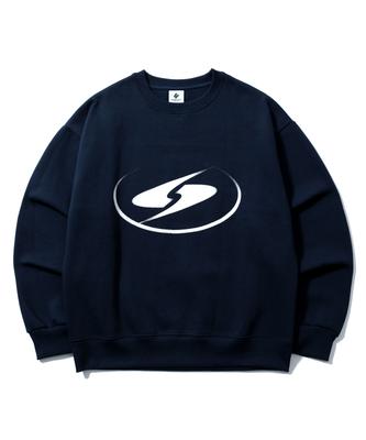 Sseochi410 Curve Logo Sweatshirt Navy
