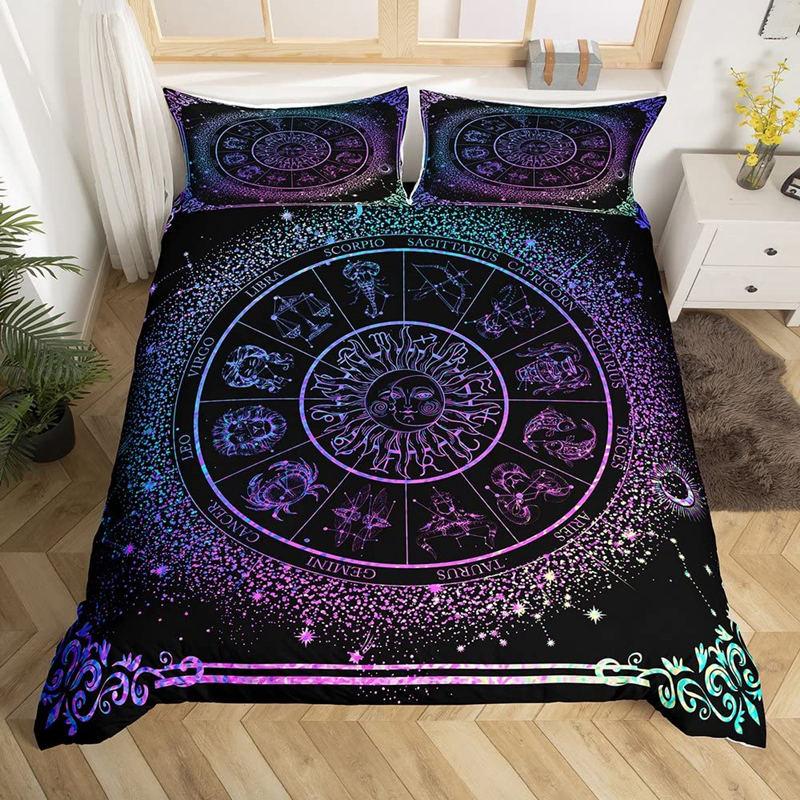 Constellation Duvet Cover Sun Moon Zodiac Astrology Bedding Set Spiritual Gifts For Women Teens Girls