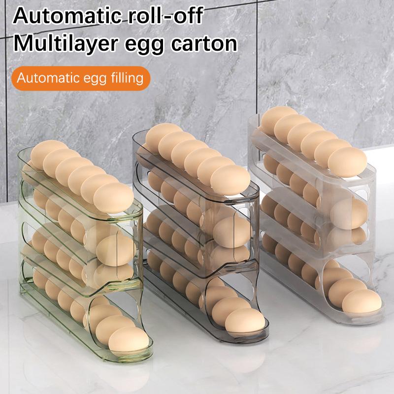4 Layer Slide Egg Storage Box Ladder Style Egg Box Storage Refrigerator Side Door Large Capacity Automatic Egg Rolling Machine