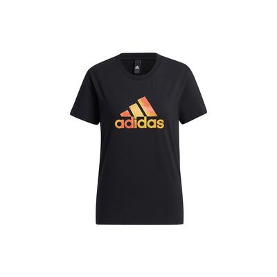 Adidas T Shirts Women's Black Crew Neck Moderate Straight Fit Unisex GP0701