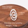 Stainless Steel Adjustable Open Ring - Colorfast Titanium Jewelry