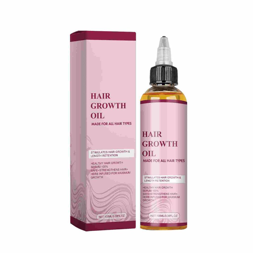 Huile de croissance des cheveux Stimule la croissance des cheveux Huile infusée d'huile, d'huile de ricin et d'huile de graine noire pour toutes les qualités de cheveux, 100 ml