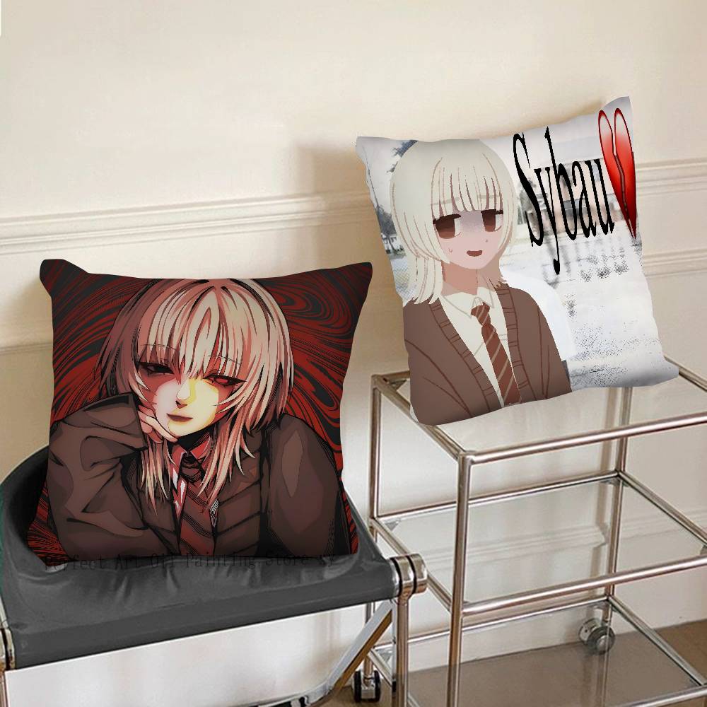 1pc Anime S-Saihate Station Icons Pillow Case Fashion Square Pillowcase Bedroom Sofa Room Ins Decoration Leisure