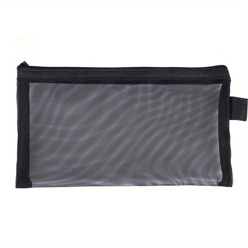 Zippered Portable Pencil Case, Transparent Mesh Pencil Case, Large Capacity Zippered Storage Bag, Makeup Bag. organizer