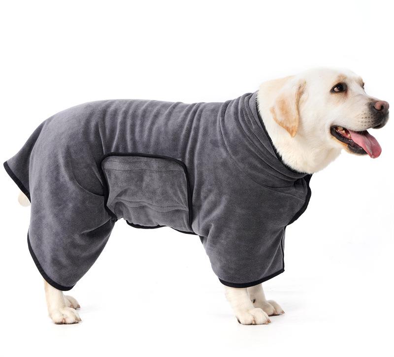 

Халат для собаки: Мягкое, Быстросохнущее, Впитывающее Полотенце с краем на липучке для купания. Small