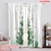 2pcs,2D Plane Printing Curtains Christmas Tree Village Stars (2) Versatile Fabric (without Rod) Festive Ldeal for Living Room,