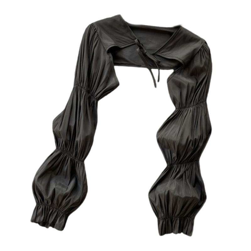 Солнцезащитная тонкая шаль, дышащая накидка на плечи для путешествий, солнцезащитная шаль-шарф, шаль с длинными рукавами для улицы S чёрный