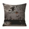 Halloween Linen Pillow Cover Printed Pillow Cover