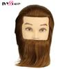 100% Human Hair Mannequin Head Male Barber Hairdresser Manikin Head Training Doll Head For Beauty Hairdresser Practice CuttIing