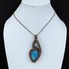 Tibetan Turquoise Pendant Copper Wire Wrapped Pendant Rainbow Moonstone Pendant Handmade Copper Jewelry Gemstone Jewelry Gift For Engagement