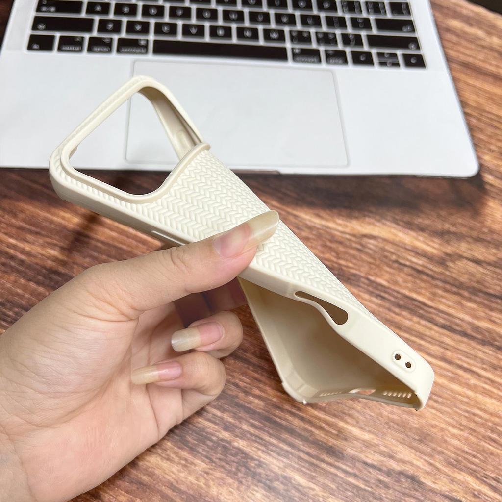 Etui na iPhone 17/15 Pro Max ze wzorem dzianinowym, Jednolity kolor, Miękkie dopasowanie do 12/11/12 Pro