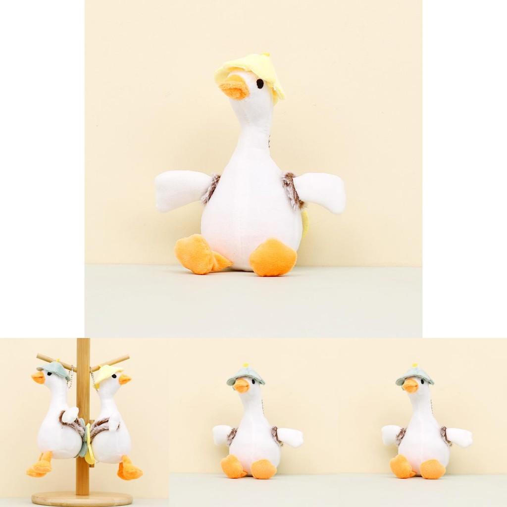 Cute White Goose Plush Toy Keychain Cartoon Duck Doll Backpack Accessory