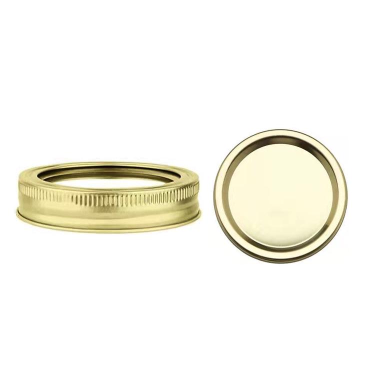 Weithals Mason Jar Weißblechdeckel - Runde Metalldichtungsdeckel mit Eisenringen