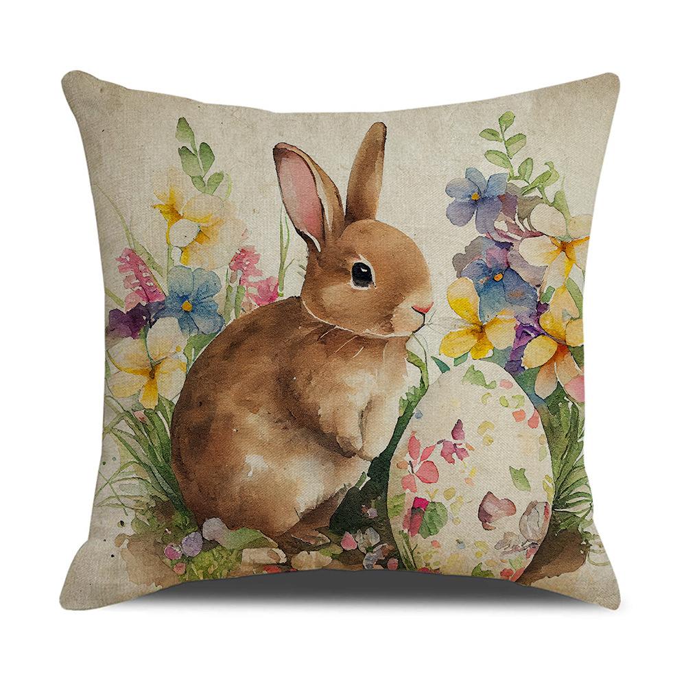 Neuer Oster-Kissenbezug Frühling Beliebt Retro Hase Dekokissen Sofa Kissenbezug