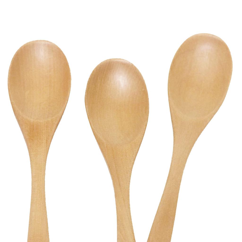 Osaka Choseido Wooden Coffee Set of Natural Wood Spoons, Small, 14.5cm Length, 3,