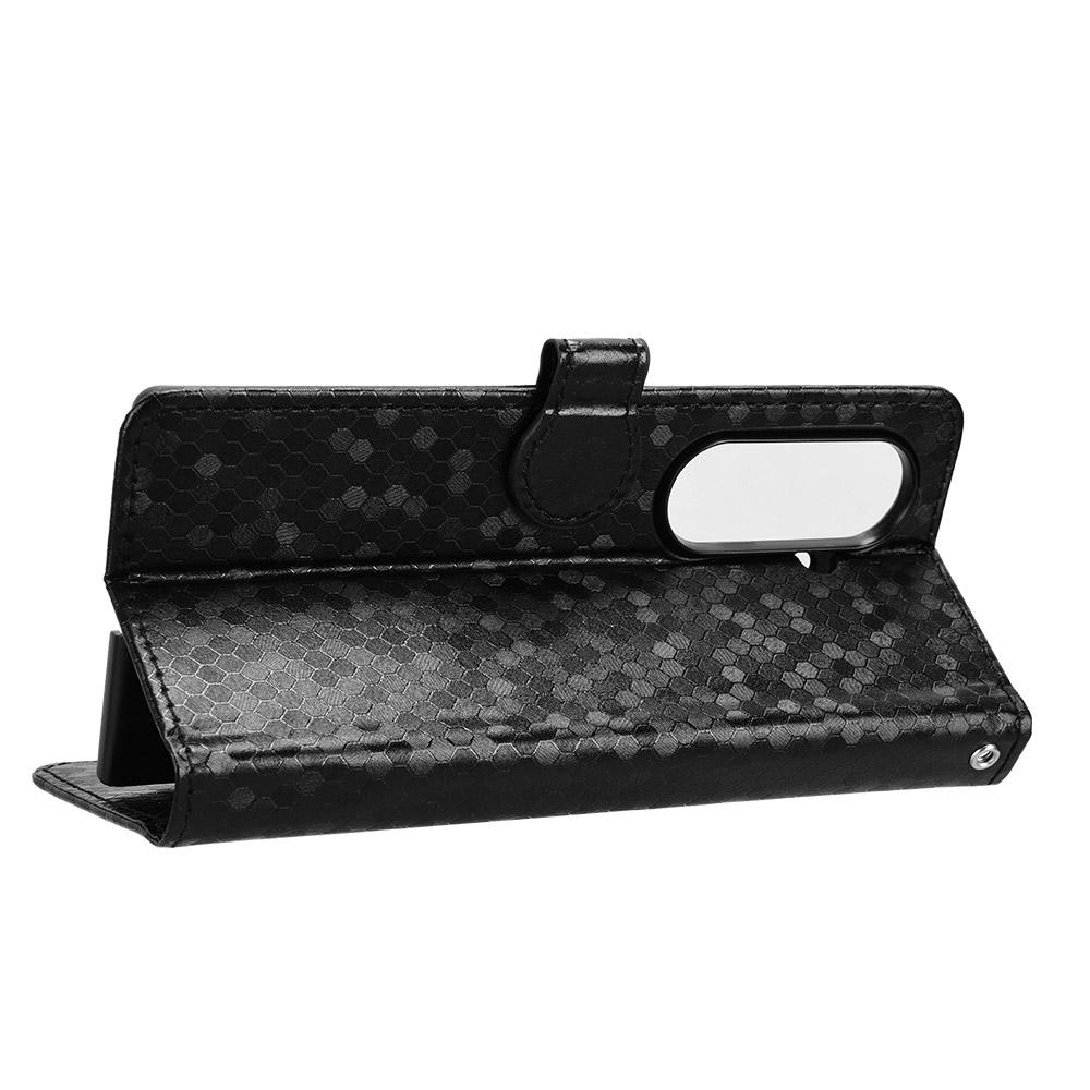 For Samsung Galaxy Z Fold7 5G Wallet Case Dot Pattern Imprint PU Leather Phone Cover with Wrist Strap