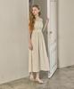 VIKINI VENDER Rachel Shirred Back-Point Long Dress - Cream Yellow