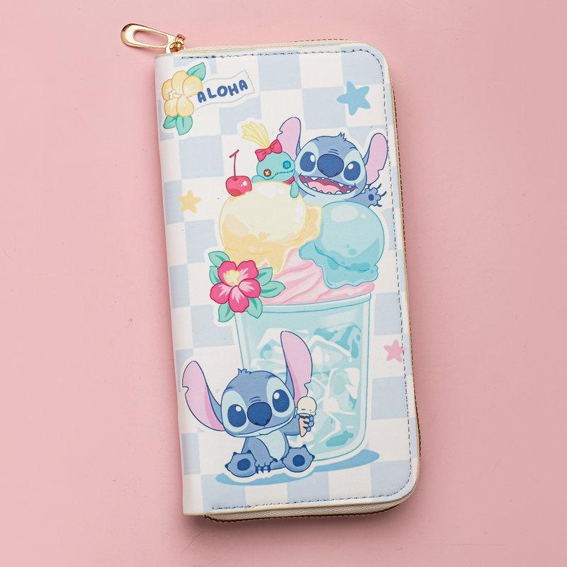 New Pu Wallet, Long Cartoon Image, Cute Change Bag, Simple and Practical Card Bag with Zipper.