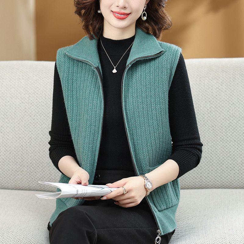 Strickweste für den Frühling für Mütter und ältere Frauen im mittleren Alter und im Herbst, kurze Strickweste
