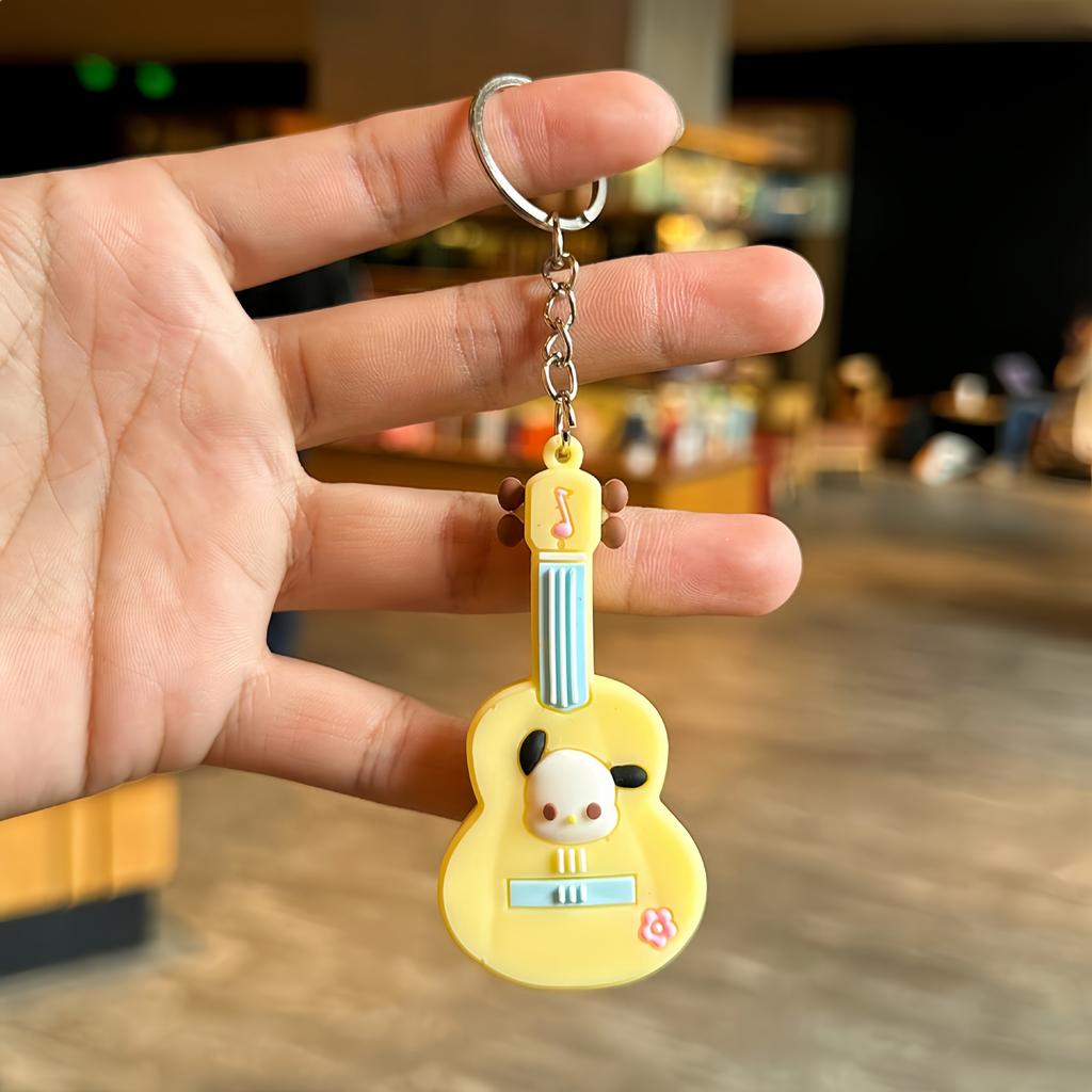Cartoon Cute Guitar Key Chain Car Key Chain School Bag Pendant Accessories Event Small Gifts