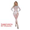 Women's Long Sleeve Moon Fishnet Bodysuits Jumpsuit See Through Mesh Bodystocking Lingerie Underwear Erotic Nightwear