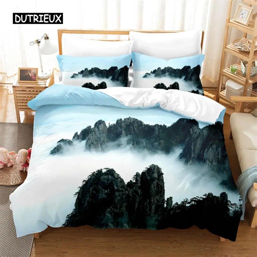 Natural Scenery Queen Bedding Set Duvet Cover Set Bedding Digital Printing Bed Linen King Size Duvet Cover Set Bedding Set Three Piece Set