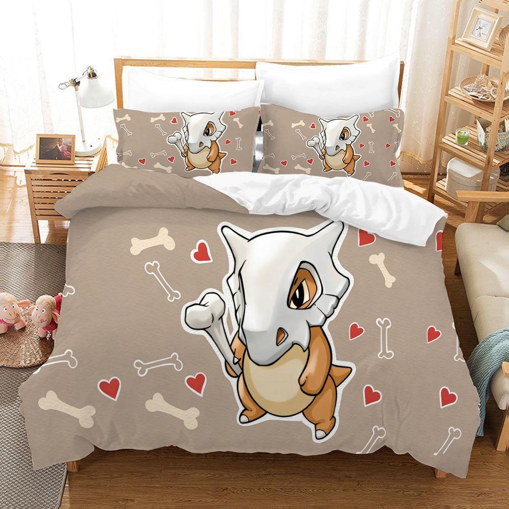 Anime Pokemons Bedding Set Cartoon Children Bedroom Quilt Cover Boy Girl Bedclothes Single Double King Pikachu Duvet Cover Gift