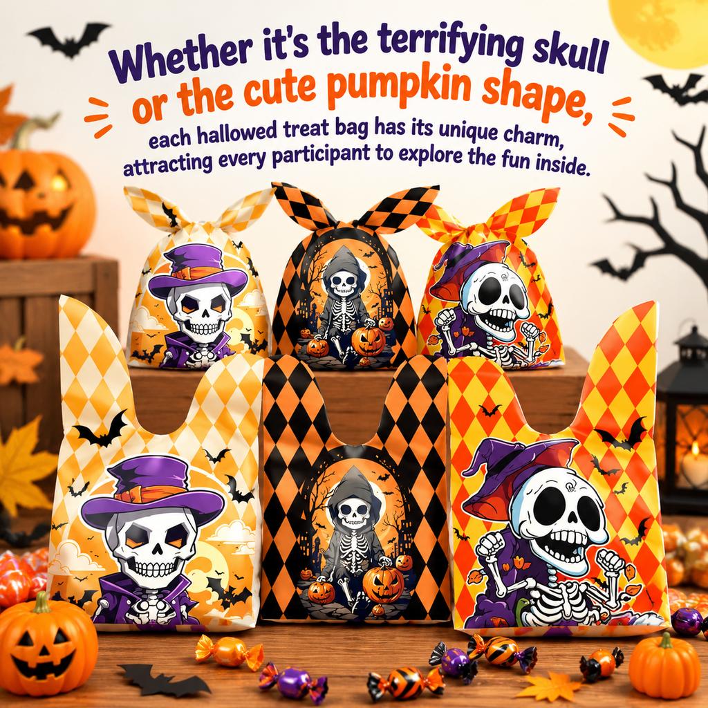 Halloween Goodie Candy Bags 11 Designs Goody Gift Bag Bulk for Kids Boys Girls Trick or Treating Classroom Party Favor Supplies