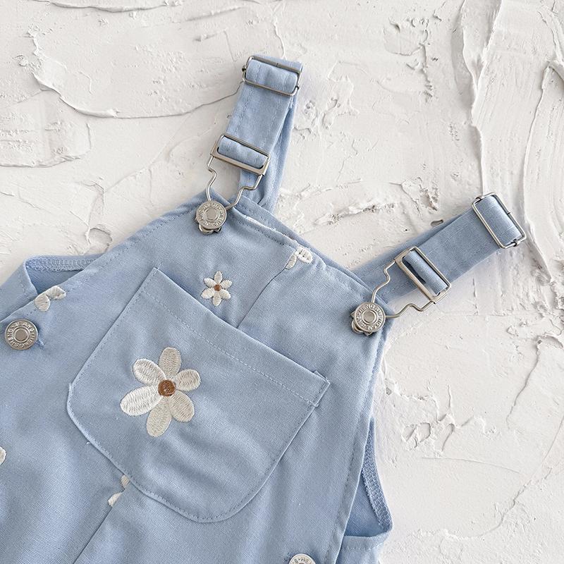 Summer Baby Rompers Fashion Embroidery Sleeveless Knitting Infant Kids Boys Girls Strap Jumpsuits