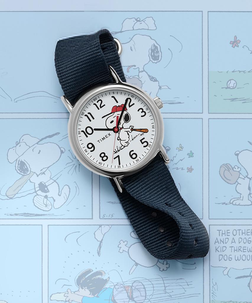 Taimaegseu X Peanuts Weekender Snoopy Baseball Nato Strap Fashion Watch 38Mm