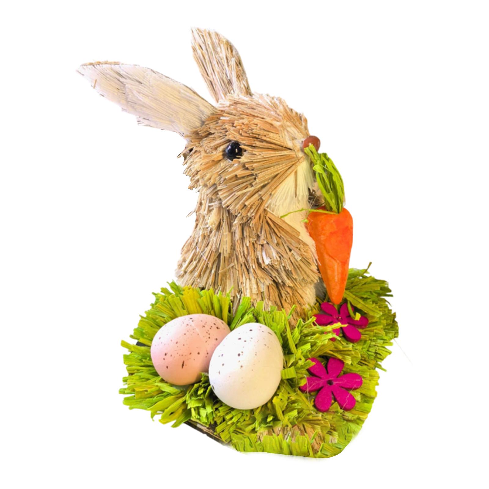 Handmade Cattail Woven Bunny Decorative Ornament