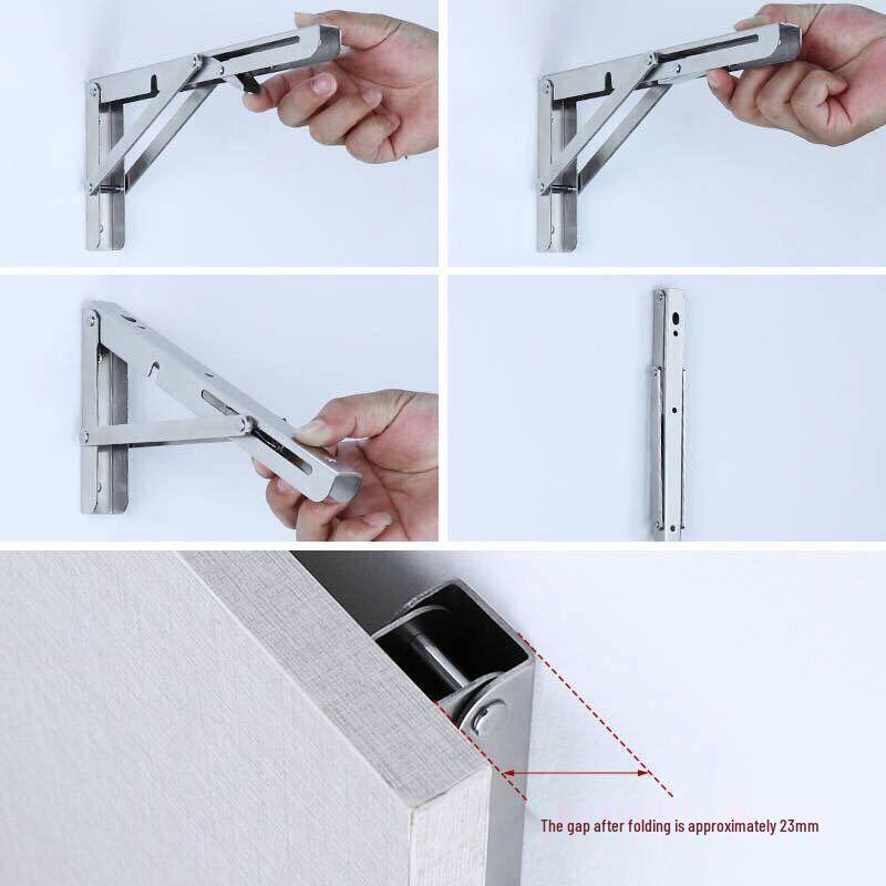 Stainless Steel Foldable Wall-Mounted Triangular Support Bracket