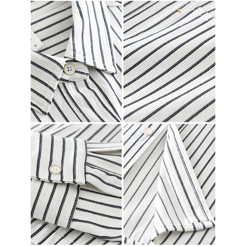 Spring and Autumn Japan fashion Retro Vertical Stripes Long sleeve Shirts Men's Artistic Trendy Loose Casual Shirt Outerwear New