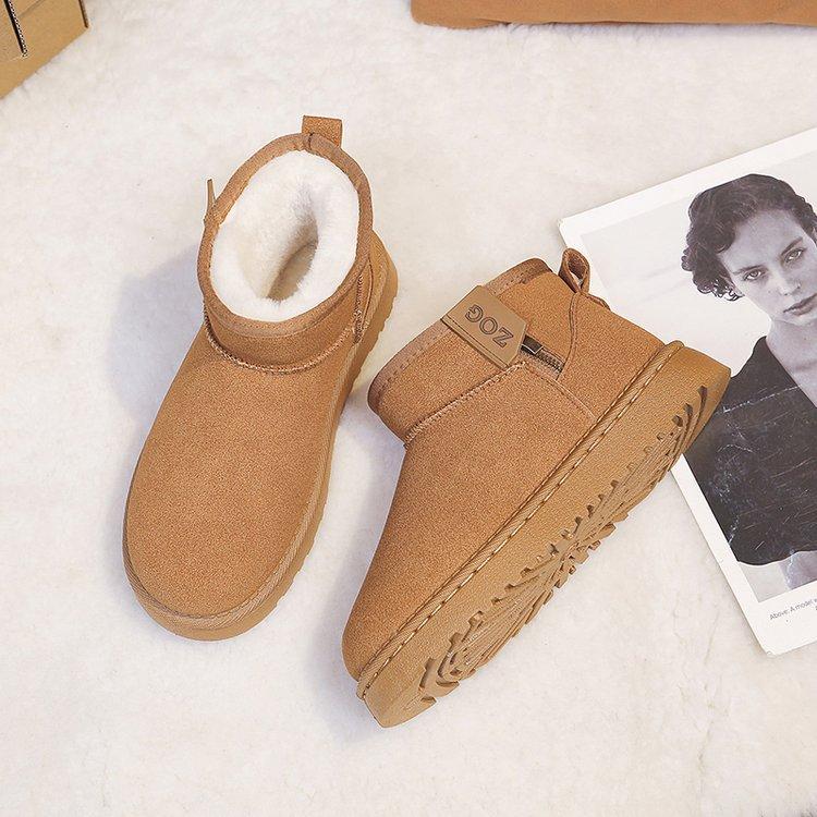Soft leather version~ thick-soled snow boots women's 2025 new winter warm boots snow cotton piled thickened Northeast cotton shoes