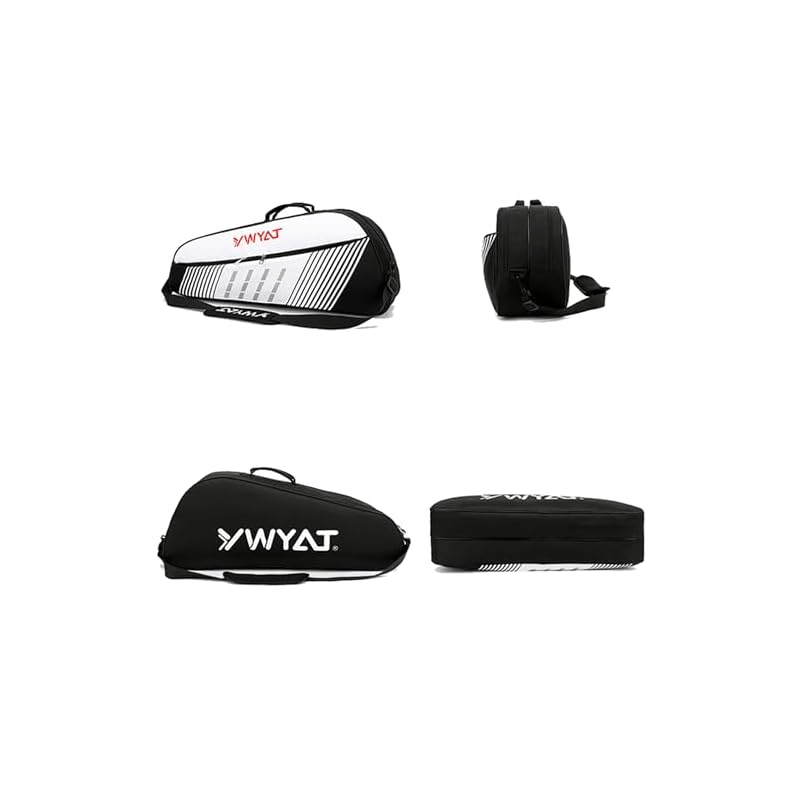 FMAFNLY Badminton Racket Bag, Tennis Shoulder Bag, Racket Case, Sports Racket Storage, Holds 3-6 Rackets, Shoe Compartment, Lightweight,