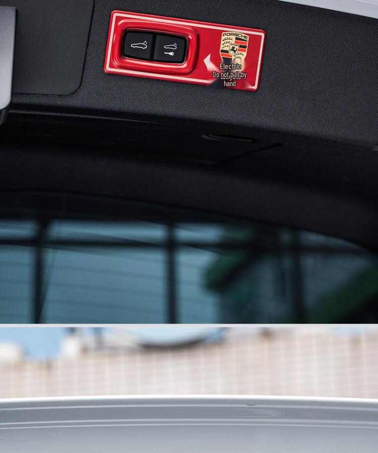 Porsche Elektrische Heckklappe Warnaufkleber