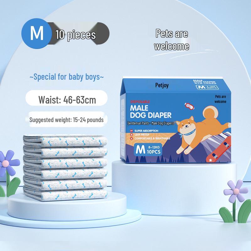 Pet Joy Disposable Dog Diapers - Color-Changing Sanitary Pants for Female and Male Dogs