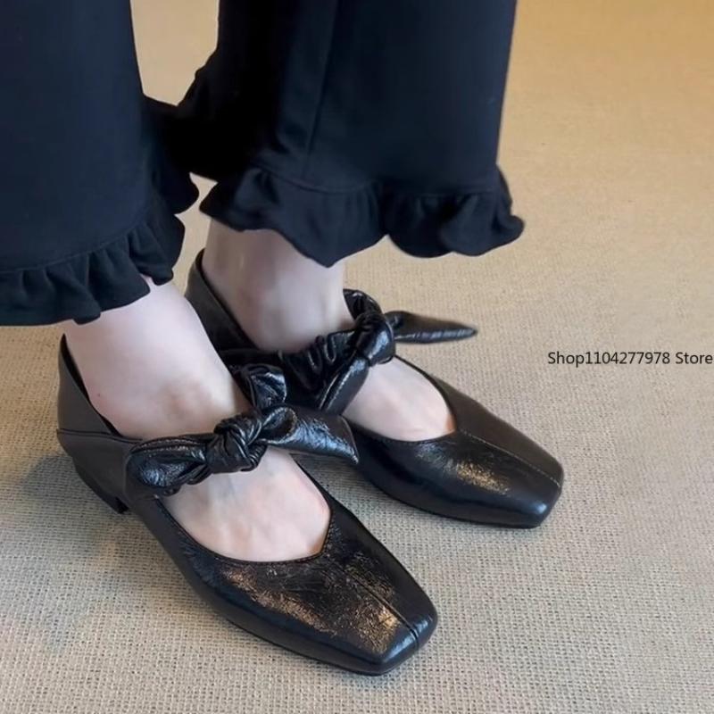 Fashion 2025 Bow Women Flats Shallow Mouth Autumn Pointed Toe Loafers Ballerinas New Falls Leopard Retro Dress Shoes Zapatos De Mujer