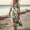 New Butterfly Print Women's Loose Beach Dresses Elegant Dresses Plus Size Long Dresses  Female Fashion Dress