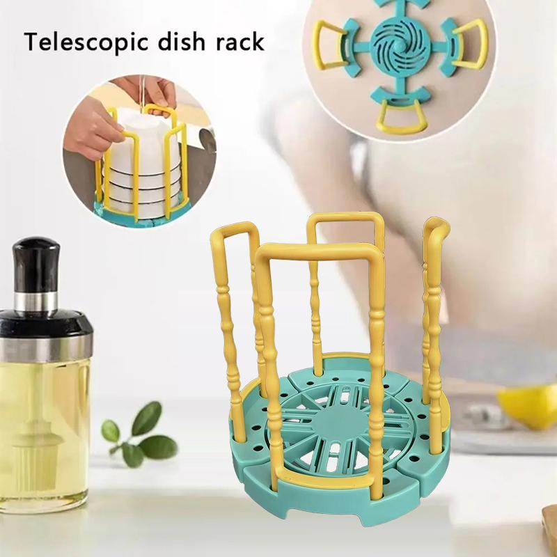 Portable Retractable Bowl Holder Drain Removable Cabinet Dishes Storage Rack Water Cup Kitchen Organizer