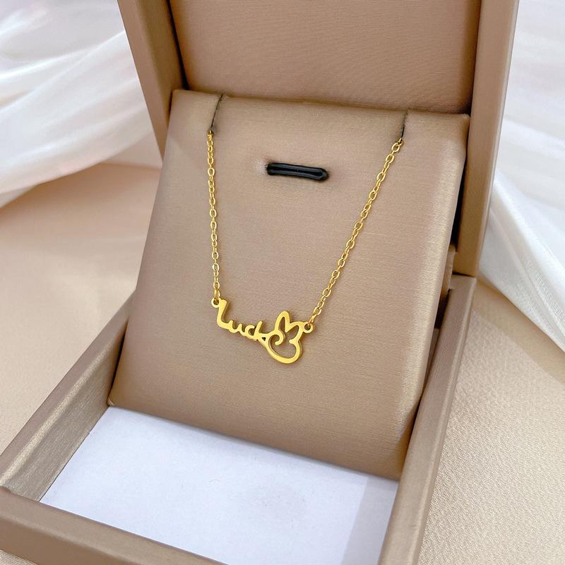 Popular Element Personality Minimalist Wind Furnace Real Gold Necklace Female Collarbone Chain