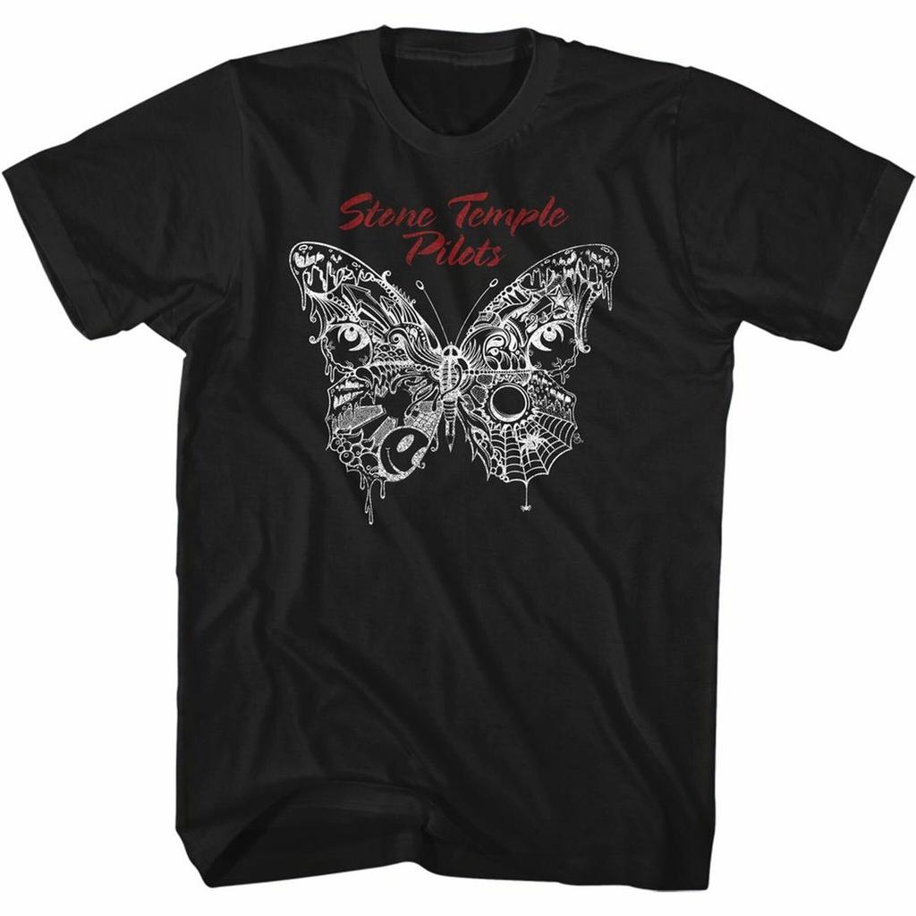 Stone Temple Pilots Butterfly Black Adult T-Shirt